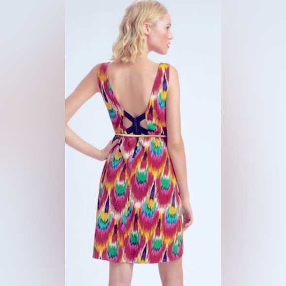 Alice + Olivia Alameda Ikat Printed Sheath Mini Dress - Picture 8 of 10